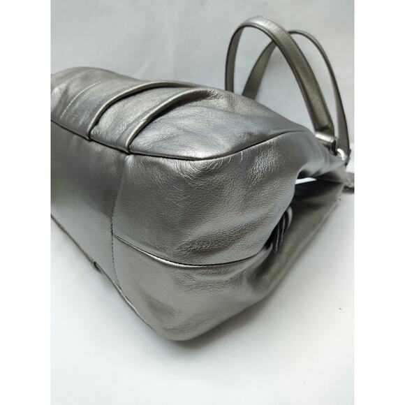 Coach Madison Metallic Silver Leather 3 Compartments Shoulder Bag - Picture 15 of 16
